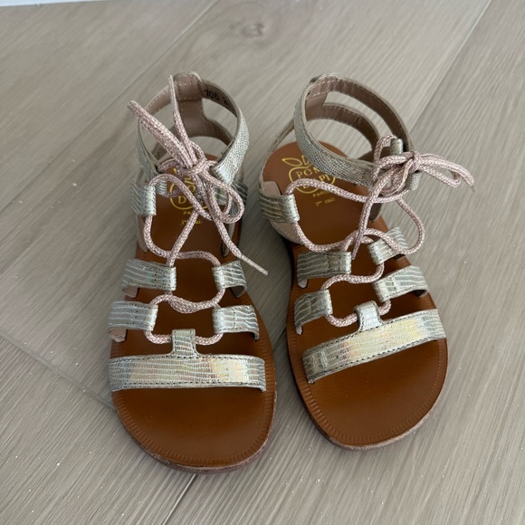 Gold Strappy Gladiator Sandals - Picture 1 of 5